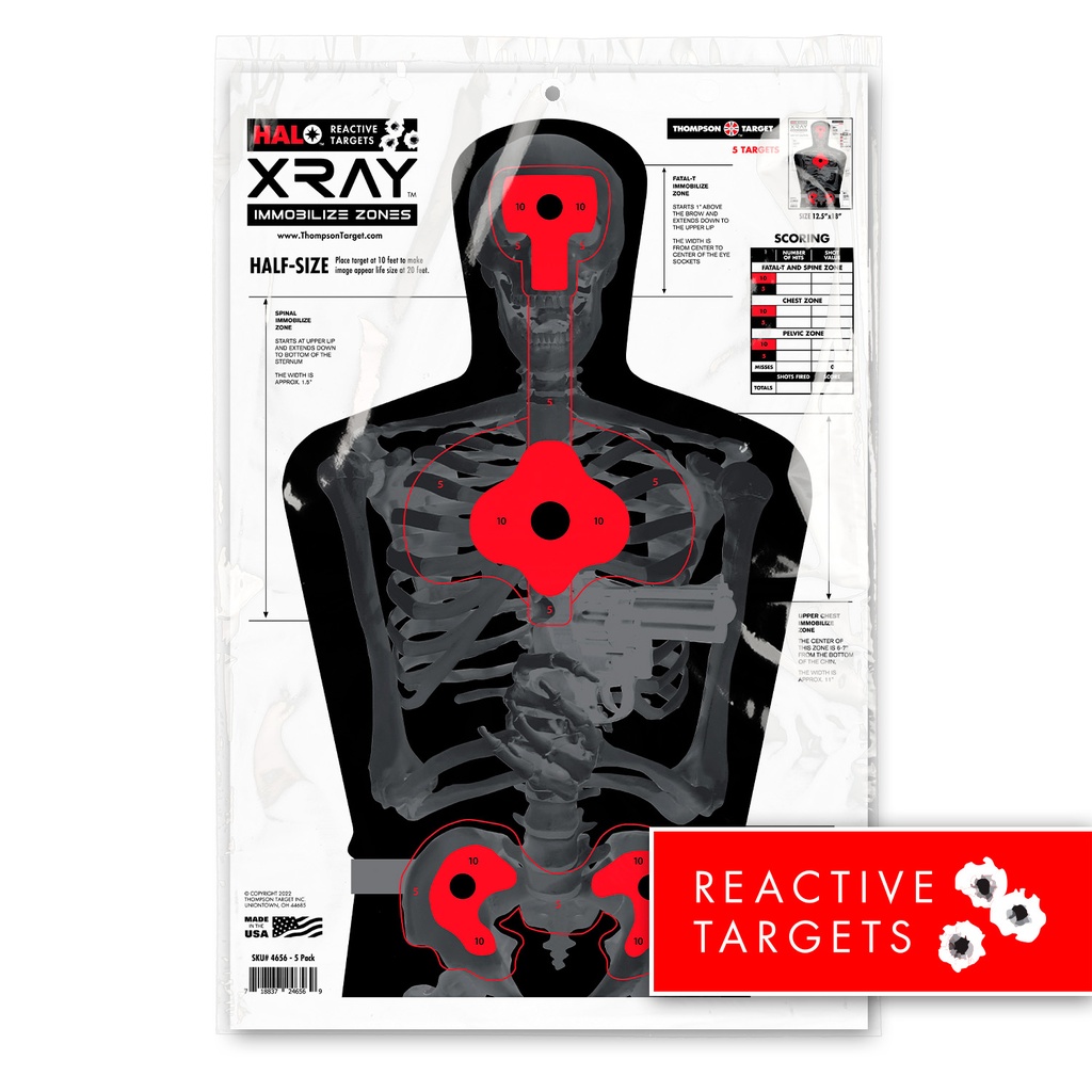 HALO X-Ray Silhouette 12.5&quot;x19&quot; Reactive Targets (Retail 20 Pack)
