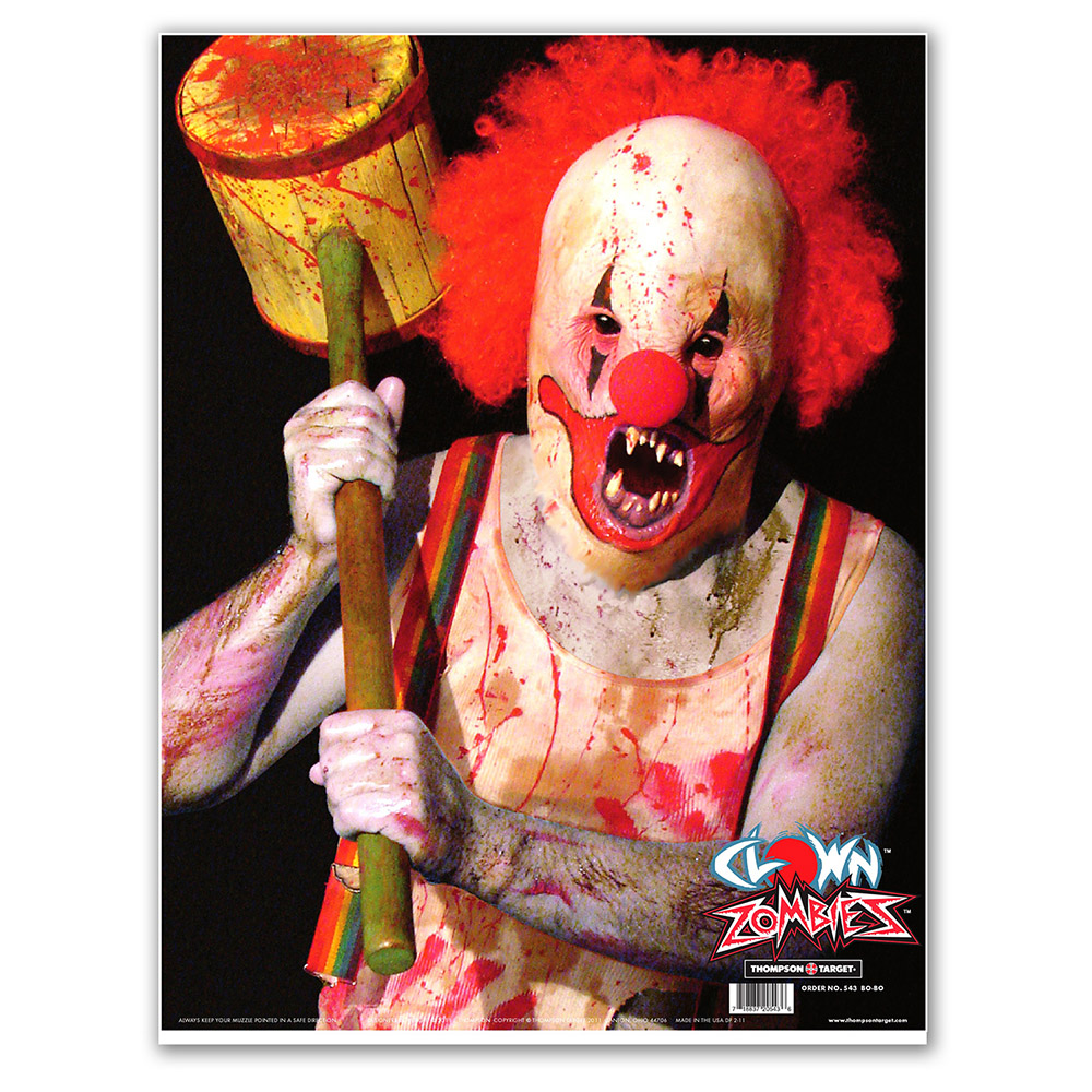 Clown Zombie 19&quot;x25&quot; Paper Target (Bulk 100 Pack)