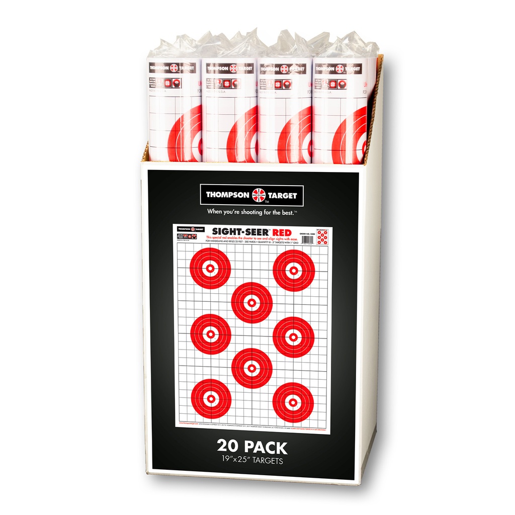 Case of 12 - Sight Seer Red 19"x25" Paper Targets (Retail 20 Pack Roll)