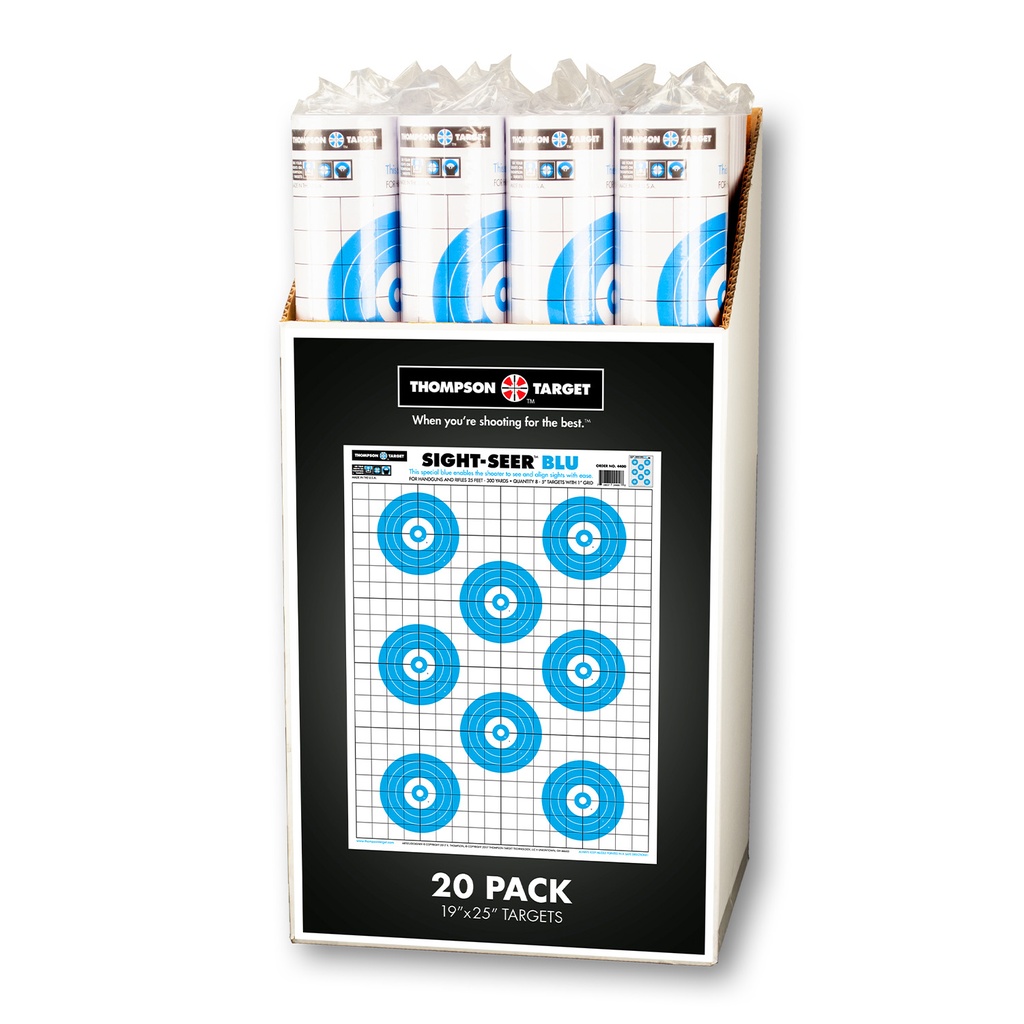 Case of 12 - Sight Seer Blu 19"x25" Paper Targets (Retail 20 Pack Roll)