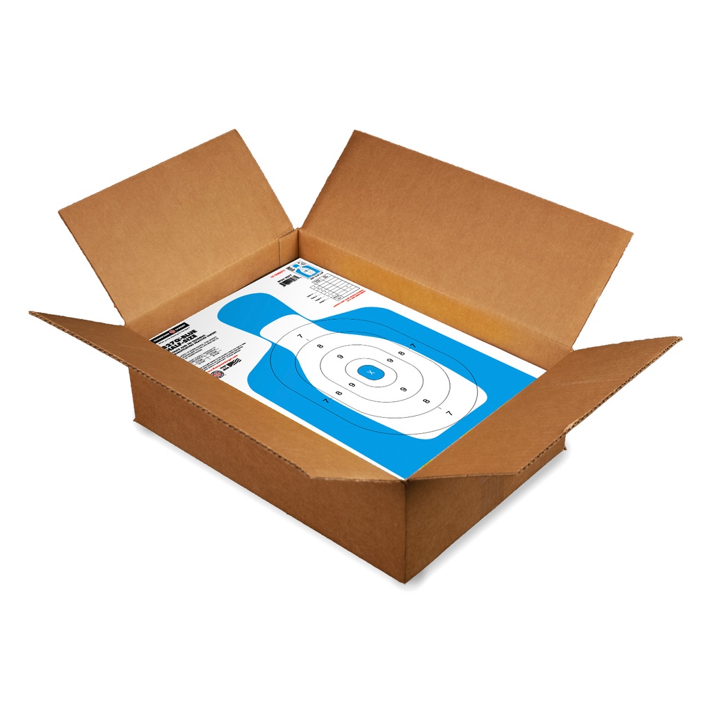 B27Q-Blue Half-Size Silhouette 12.5"x19" Paper Target (Bulk 1,000 Case)