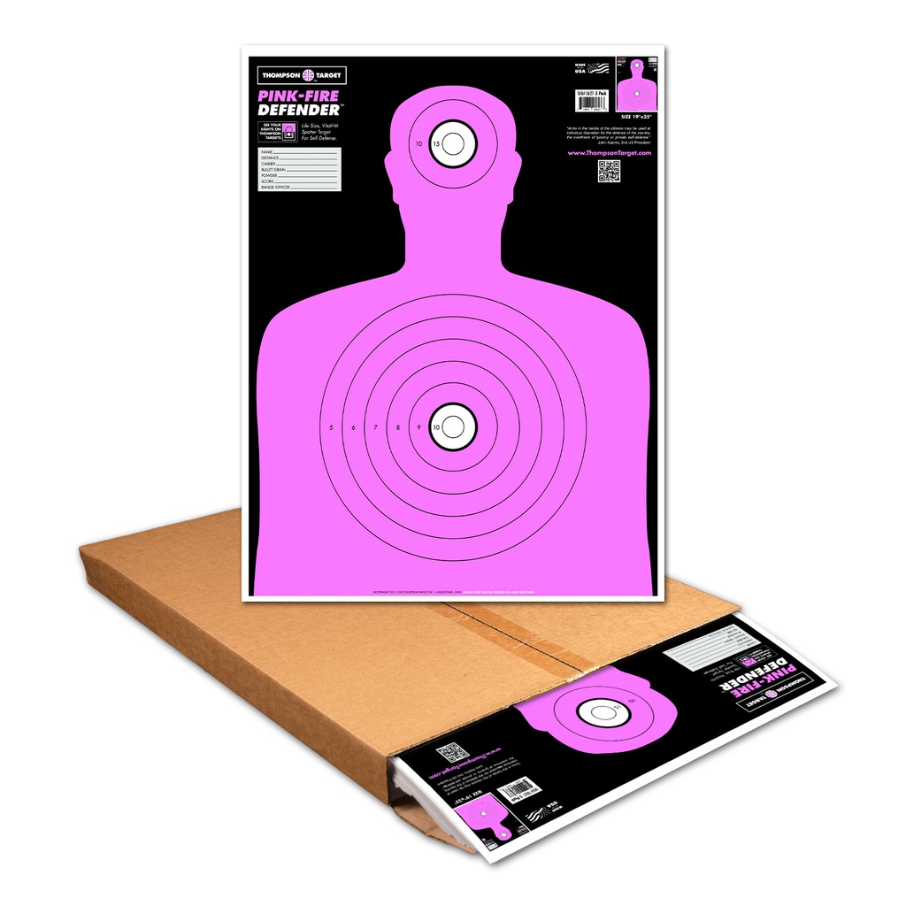 Pink-Fire Silhouette 19"x25" Paper Targets (Bulk 500 Case)