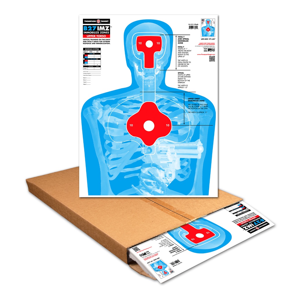B27-IMZ Silhouette 19"x25" Paper Targets (Bulk 500 Case)