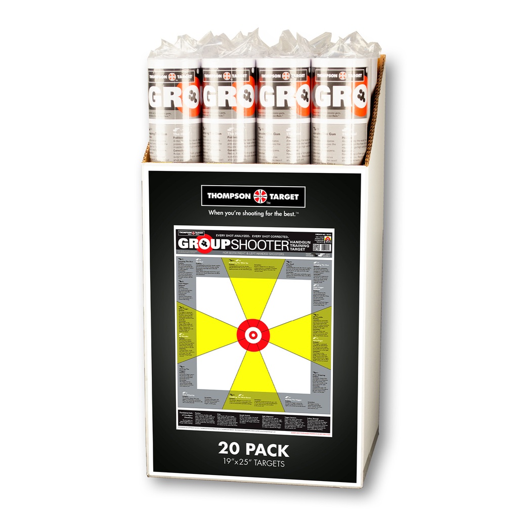 Case of 12 - Group Shooter 19"x25" Paper Targets (Retail 20 Pack Roll)