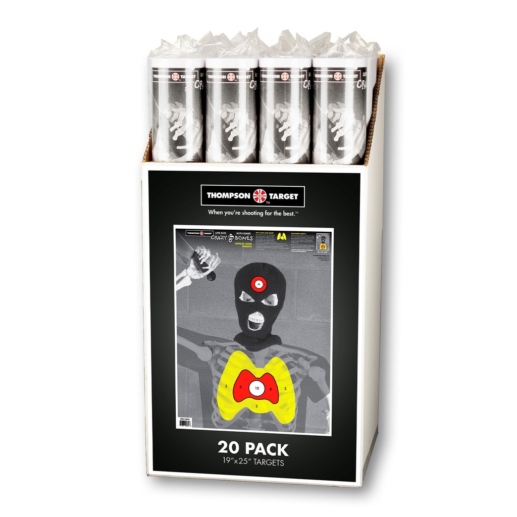 Case of 12 - Crazy Bones Knife 19"x25" Paper Target (Retail 20 Pack Roll)