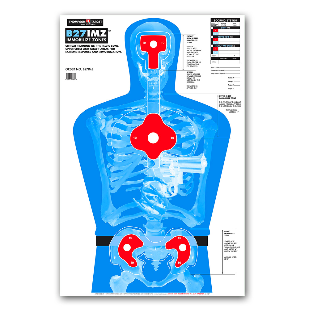 B27-IMZ Silhouette 25"x38" Paper Targets (Bulk 200 Case)