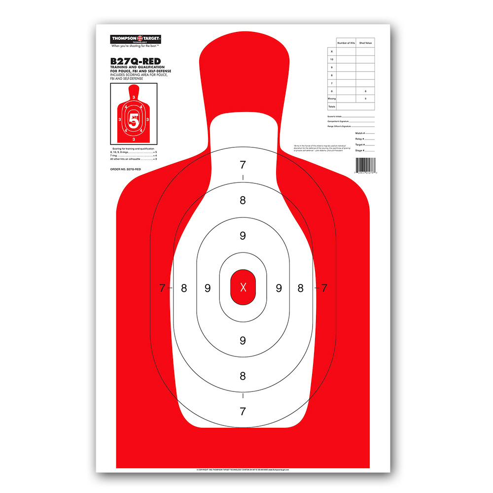 B27Q-RED Silhouette 25"x38" Paper Targets (Bulk 200 Case)