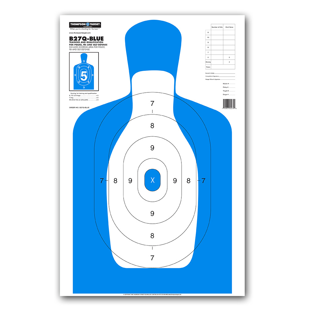 B27Q-Blue Silhouette 25&quot;x38&quot; Paper Targets (Bulk 200 Case)