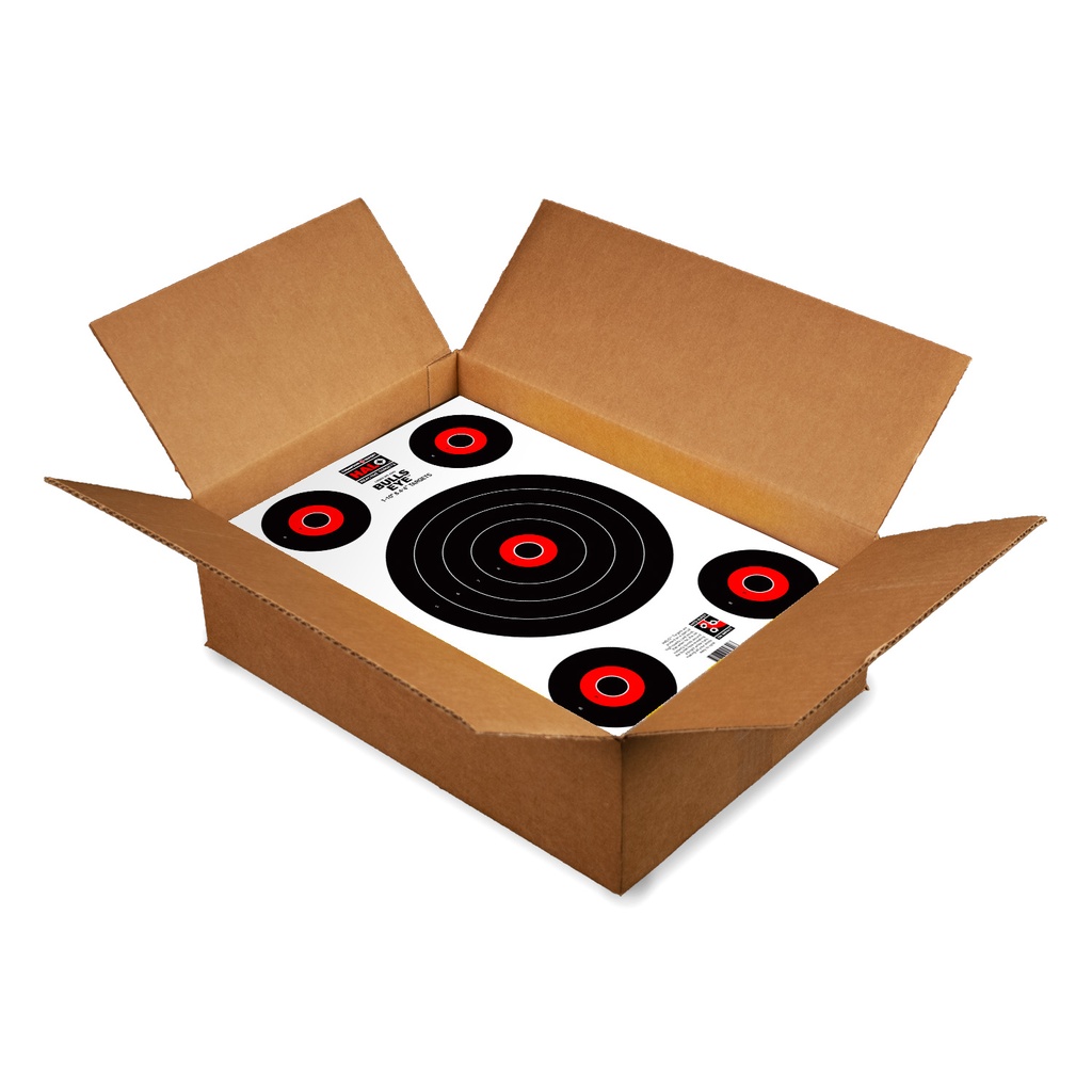 HALO Bullseye 10" &amp; 4" Reactive 12.5"x19" Targets (Bulk 500 Case)