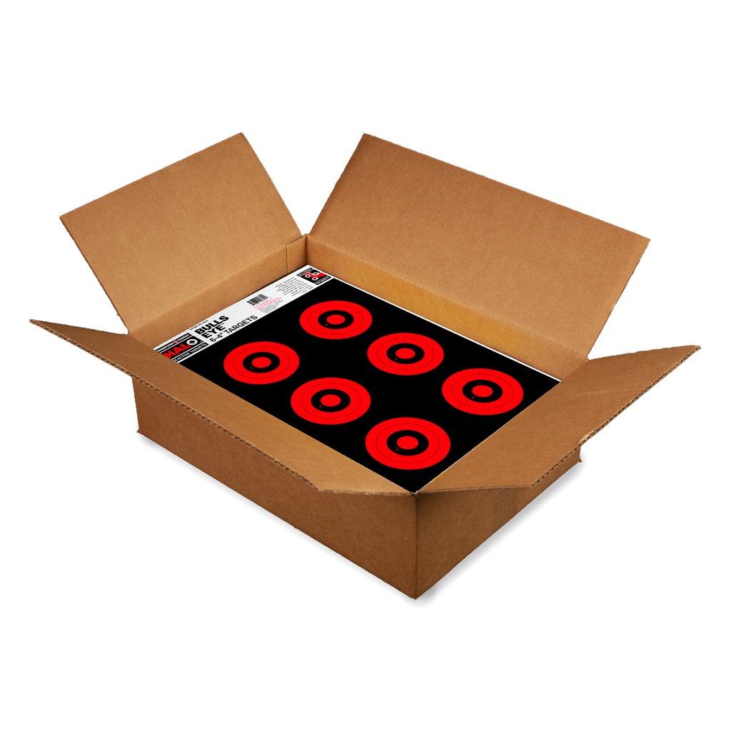 HALO Bullseye 6x4" Reactive 12.5"x19" Targets (Bulk 500 Case)
