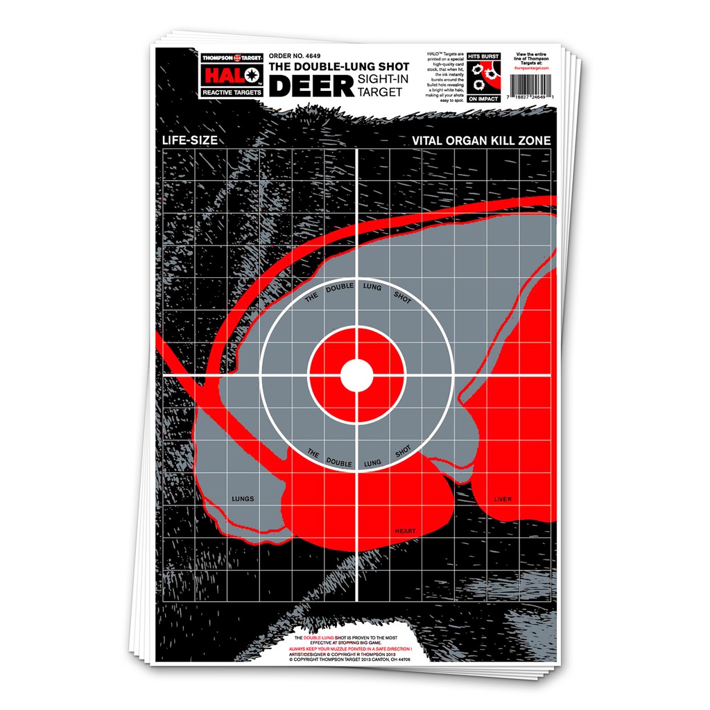 HALO Life-Size Deer 12.5"x19" Reactive Target (Bulk 100 Pack)