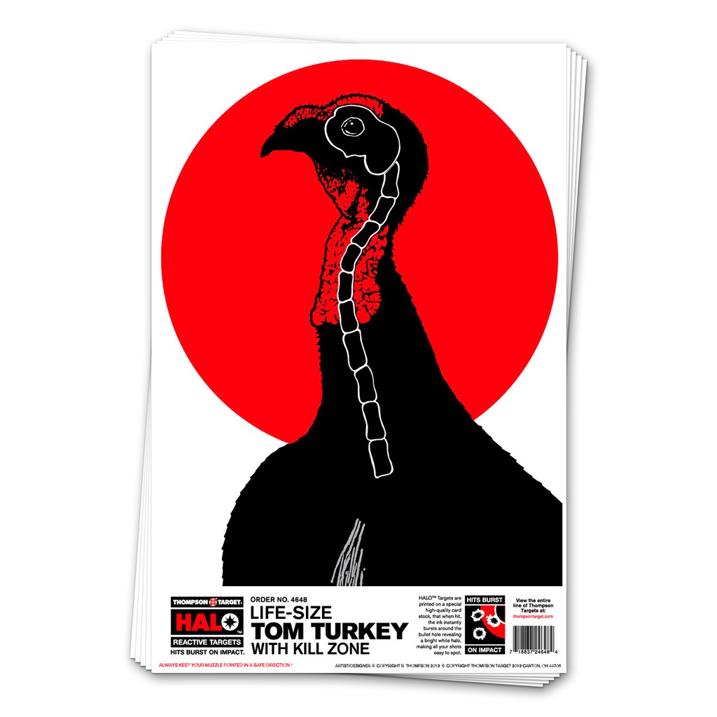 HALO Life-Size Turkey 12.5&quot;x19&quot; Reactive Targets (Bulk 100 Pack)