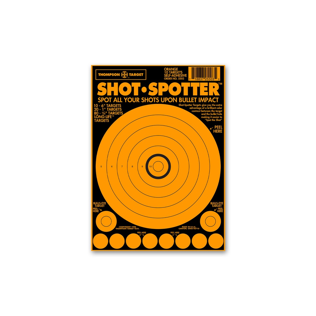 Shot-Spotter Yellow 6.5&quot;x9&quot; Adhesive Targets (Bulk 250 Pack)