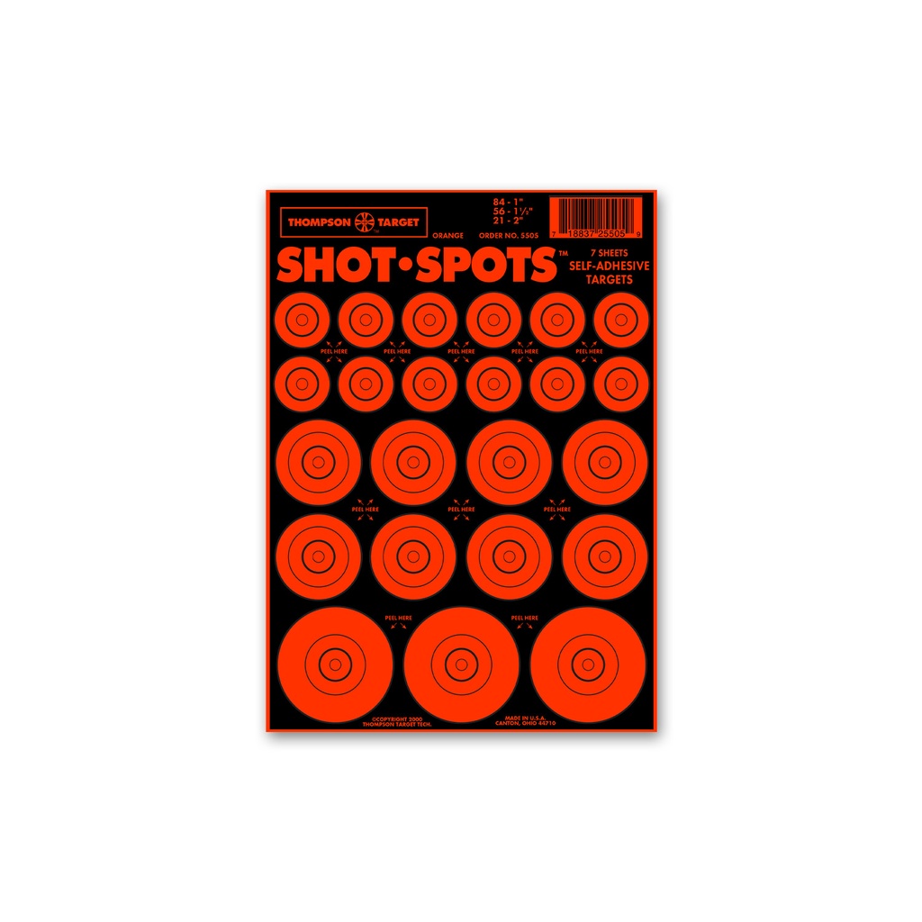 Shot-Spots Orange 6.5"x9" Adhesive Targets (Bulk 250 Pack)