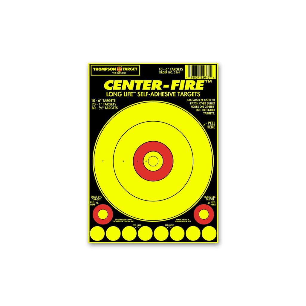 Center-Fire 6.5"x9" Adhesive Targets (Bulk 250 Pack)