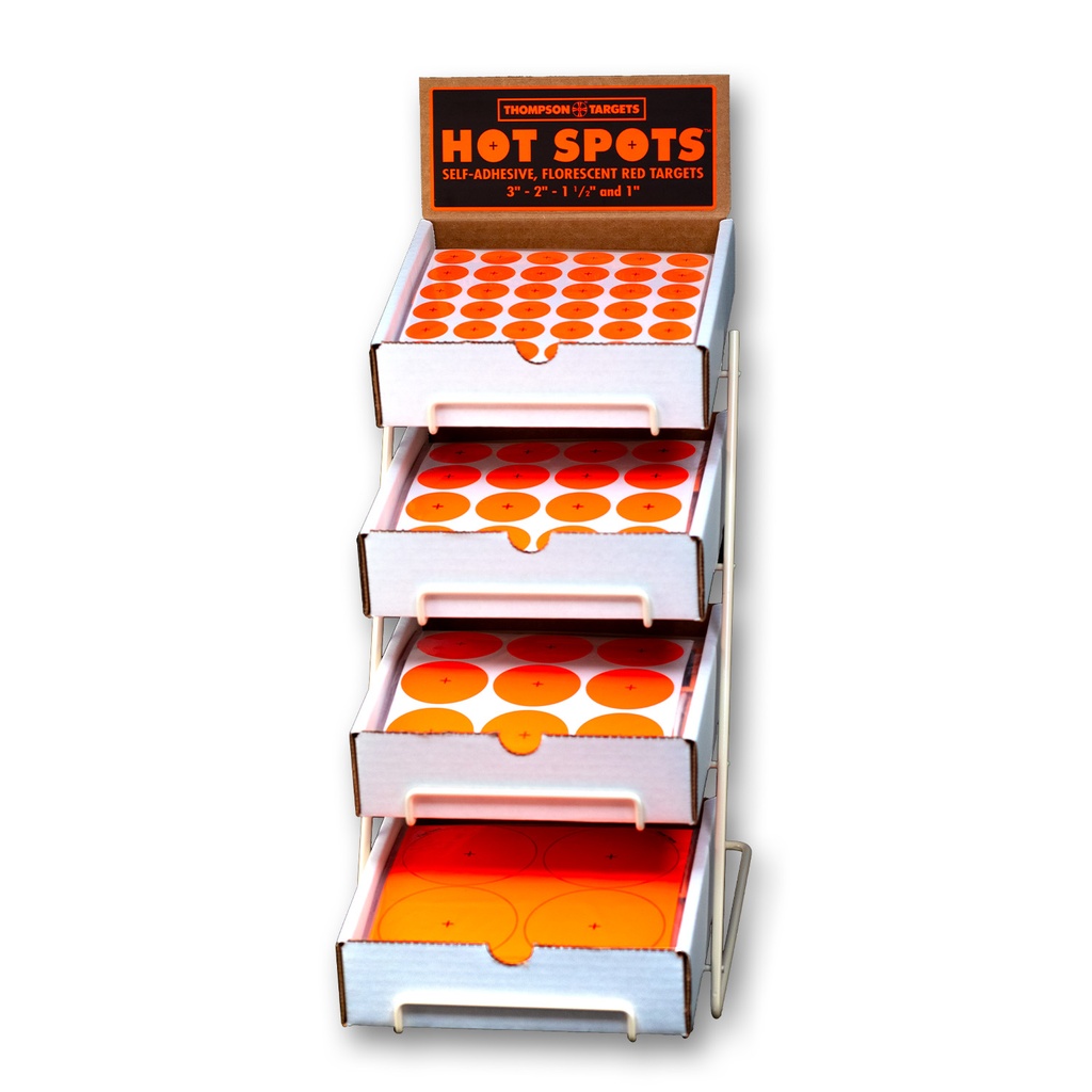 4800 Metal Display with Hot Spots Adhesive Target Sheets (12 Packs Each of 4 sizes)