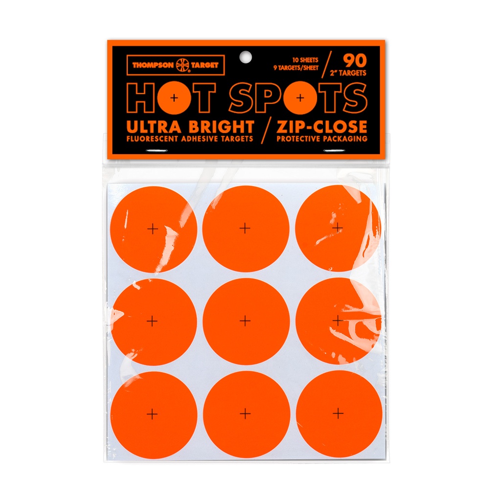 Hot Spots 2&quot; Fluorescent Orange Adhesive Targets 9/Sheet (10 Pack)
