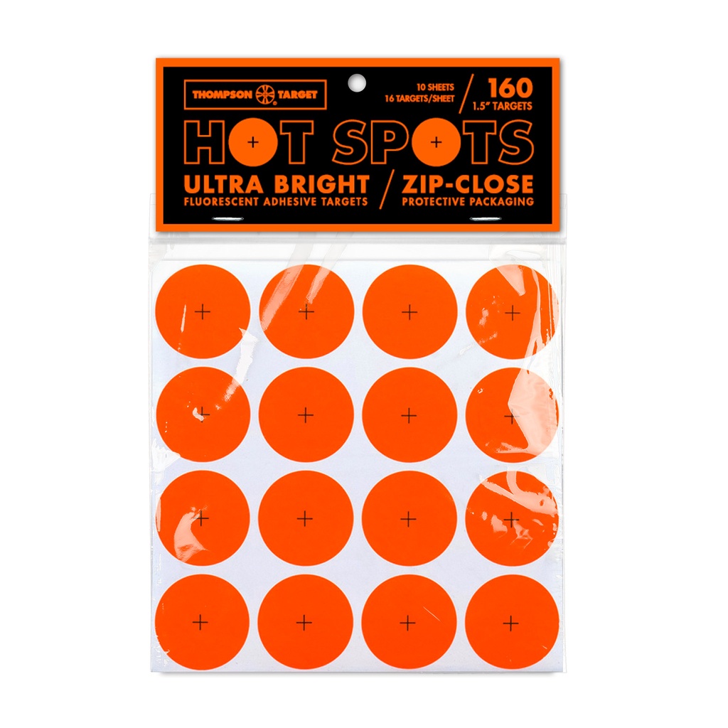 Hot Spots 1.5" Fluorescent Orange Adhesive Targets 16/Sheet (10 Pack)