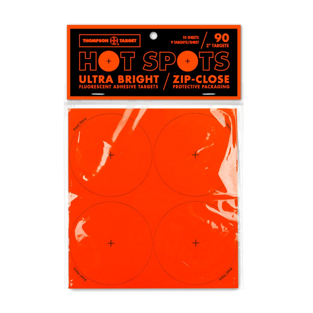 Hot Spots 3&quot; Fluorescent Orange Adhesive Targets 4/Sheet (10 Pack)