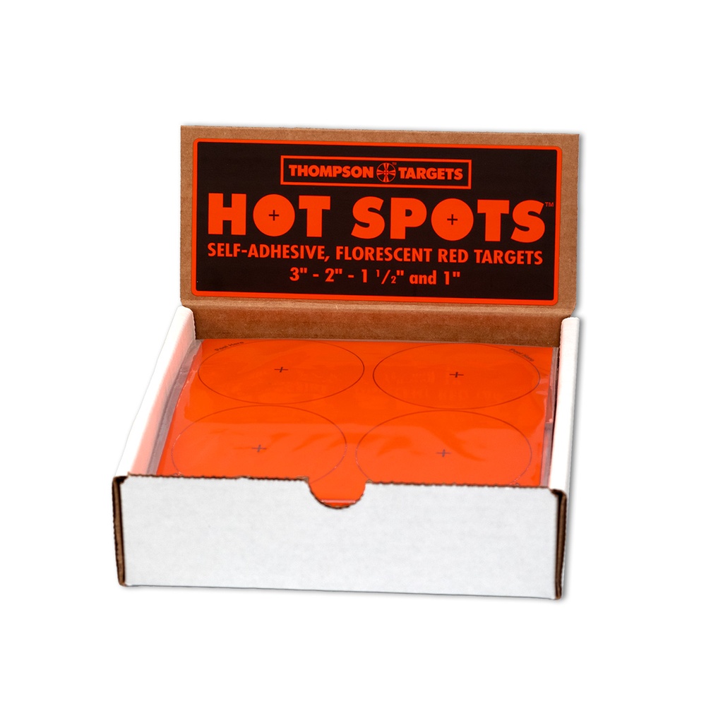 Hot Spots 3&quot; Fluorescent Orange Adhesive Targets Box of 12 Packs (10 Sheets/Pack)