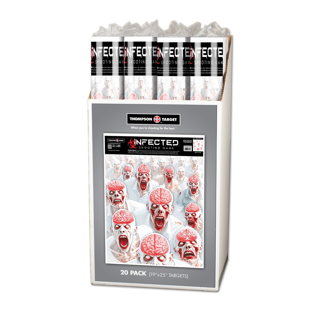 Case of 12 - Infected Zombie Shooting Game 19"x25" Paper Targets (Retail 20 Pack Roll)