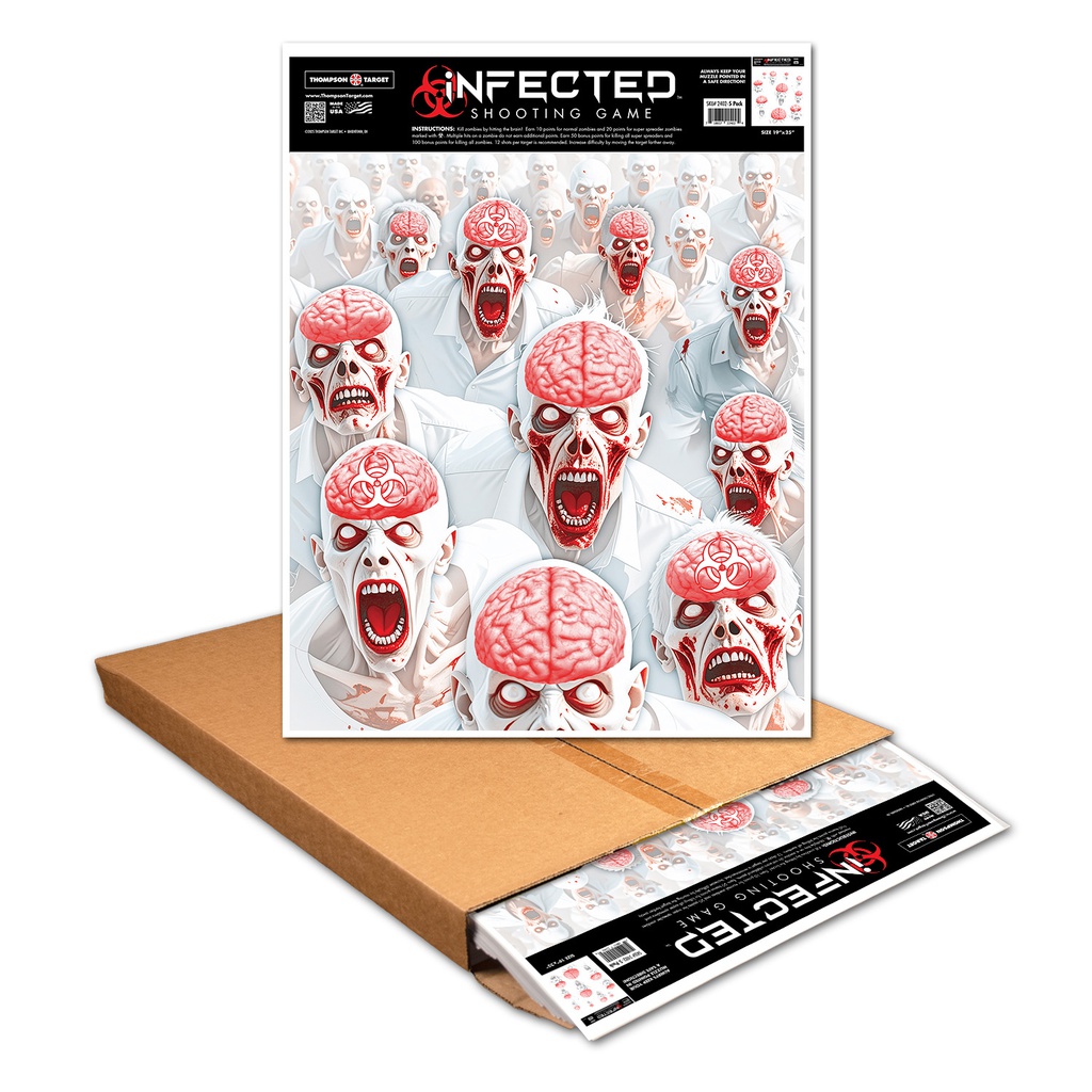 Infected Zombie Shooting Game 19"x25" Paper Targets (Bulk 500 Carton)