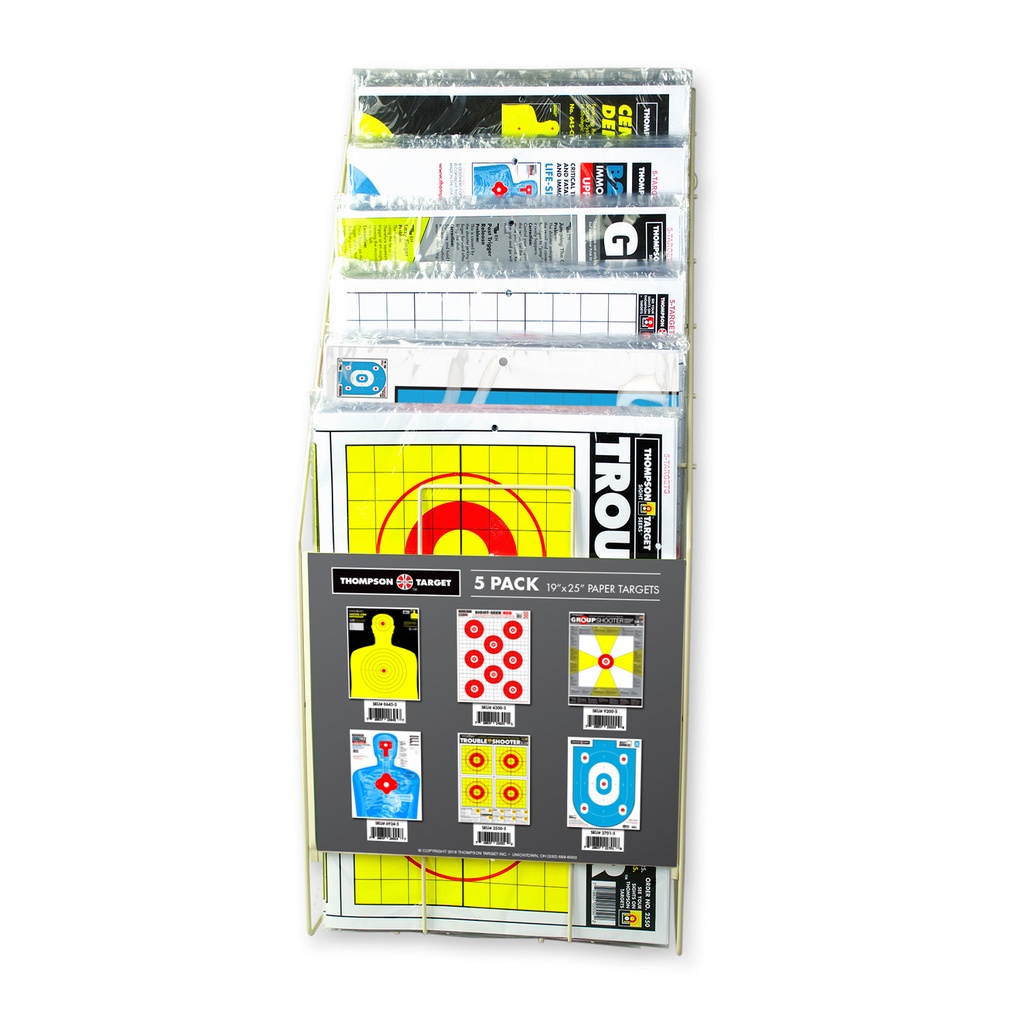 7600-A Metal Display with 72 Units of 19"x25" Paper Targets 5/Pack