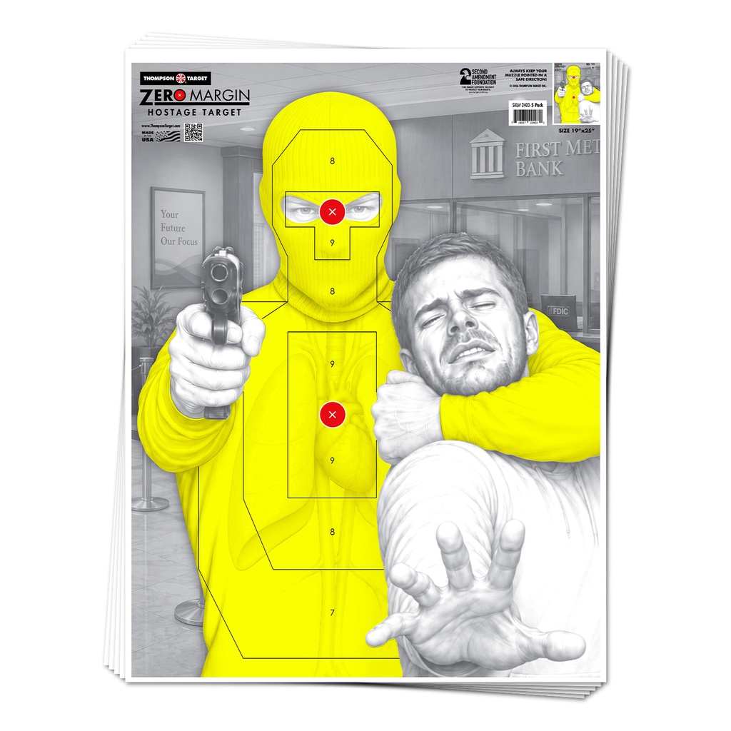 Zero Margin Hostage 19"x25" Paper Target (Bulk 100 Pack)