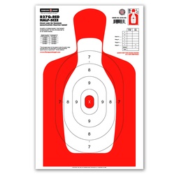 [0275-100] B27Q-Red Half-Size Silhouette 12.5&quot;x19&quot; Paper Target (Bulk 100 Pack)