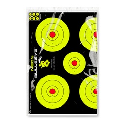 [4100-5] Neon Bullseye 19"x25" Paper Targets (Retail 5 Pack)