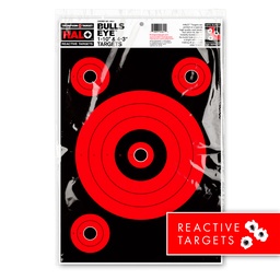 [4641-20] HALO Bullseye 10&quot; &amp; 3&quot; Reactive 12.5&quot;x19&quot; Targets (Retail 20 Pack)
