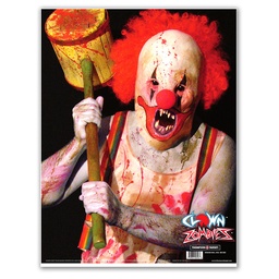 [0543-100] Clown Zombie 19&quot;x25&quot; Paper Target (Bulk 100 Pack)