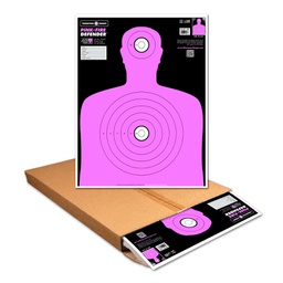 [0627-500] Pink-Fire Silhouette 19"x25" Paper Targets (Bulk 500 Case)