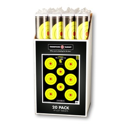 [4100-C] Case of 12 - Neon Bullseye 19"x25" Paper Targets (Retail 20 Pack Roll)