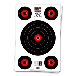 [4640-100] HALO Bullseye 10&quot; &amp; 4&quot; Reactive 12.5&quot;x19&quot; Targets (Bulk 100 Pack)