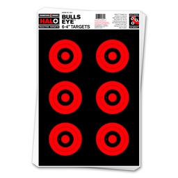 [4642-100] HALO Bullseye 6x4&quot; Reactive 12.5&quot;x19&quot; Targets (Bulk 100 Pack)