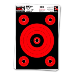 [4641-100] HALO Bullseye 10&quot; &amp; 3&quot; Reactive 12.5&quot;x19&quot; Targets (Bulk 100 Pack)